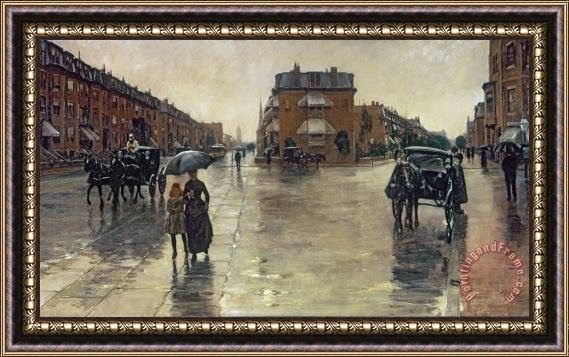 Childe Hassam A Rainy Day in Boston Framed Print