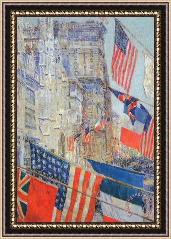 Childe Hassam Day of Allied Victory 1917 Framed Painting