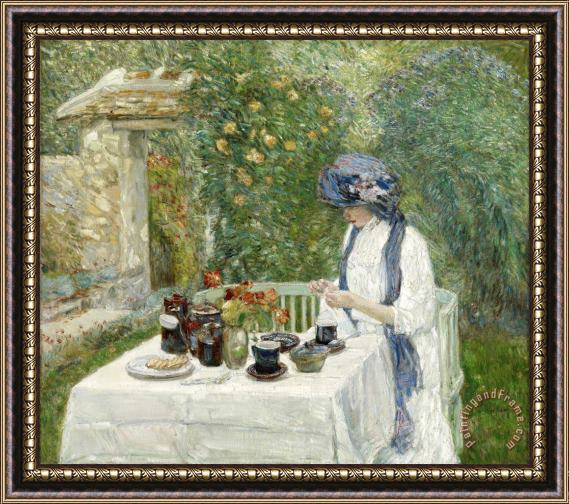 Childe Hassam French Tea Garden Framed Print