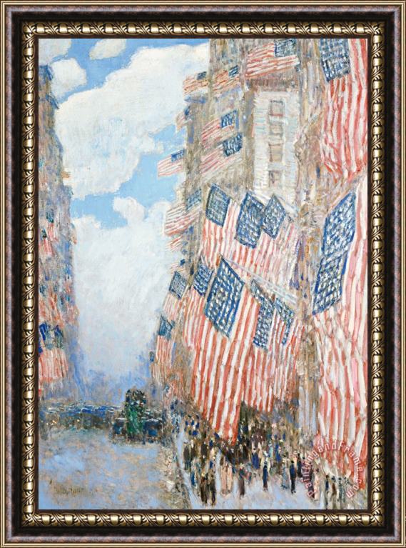 Childe Hassam The Fourth of July Framed Painting