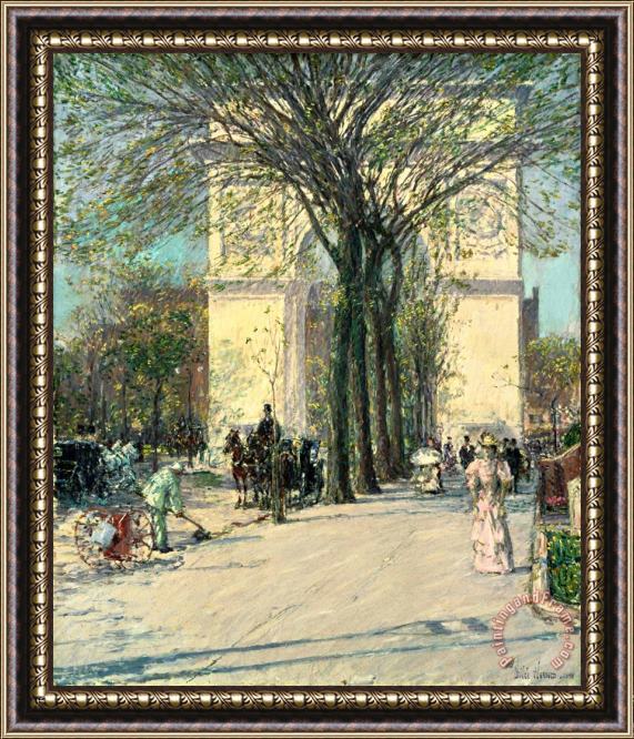 Childe Hassam Washington Arch, Spring Framed Painting
