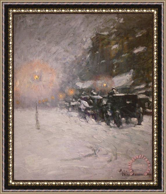 Childe Hassam Winter, Midnight Framed Painting