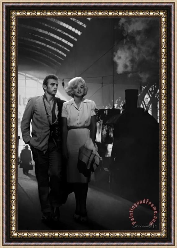 chris consani James Dean And Marilyn at The Station Framed Painting