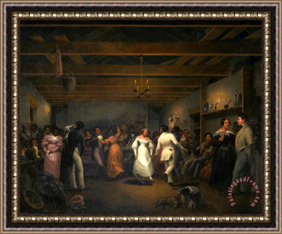 Christian Friedrich Mayr Kitchen Ball at White Sulphur Springs, Virginia Framed Painting