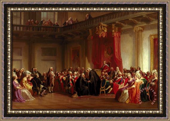Christian Schussele Benjamin Franklin Appearing before the Privy Council Framed Painting