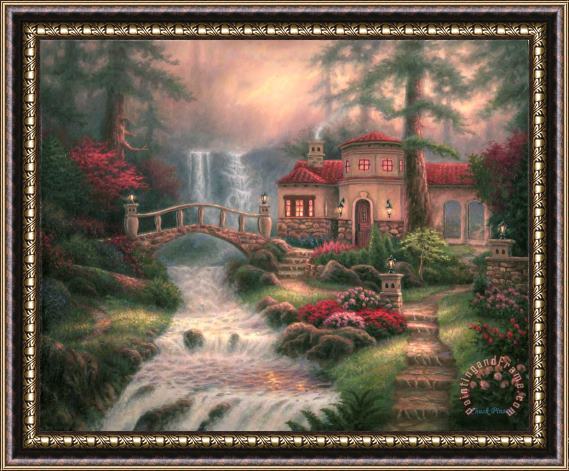 Chuck Pinson Sierra River Falls Framed Painting