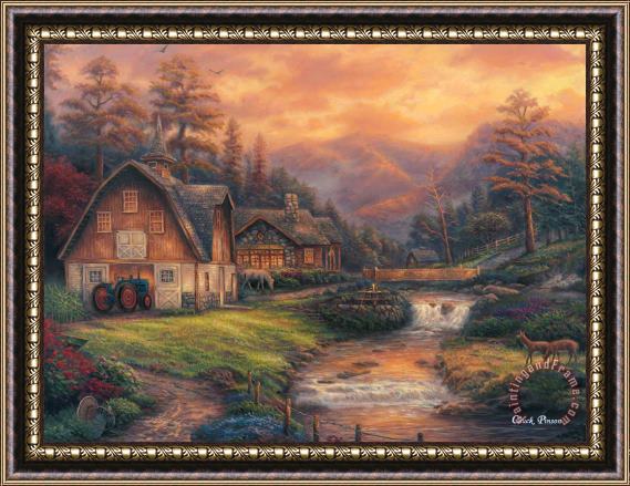 Chuck Pinson Steps Off The Appalachian Trail Framed Painting