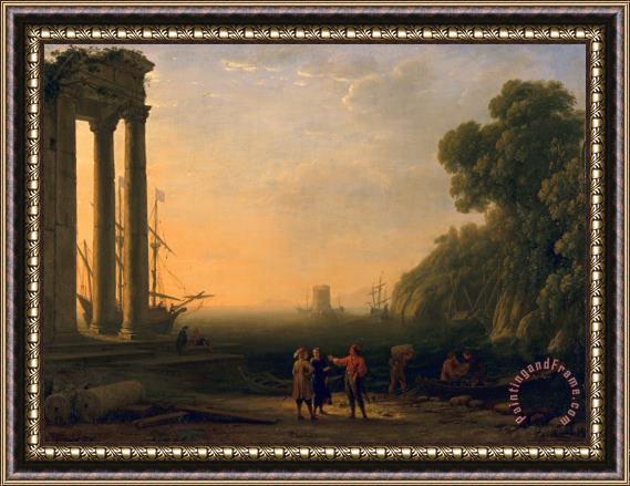 Claude Lorrain View of Seaport Framed Painting