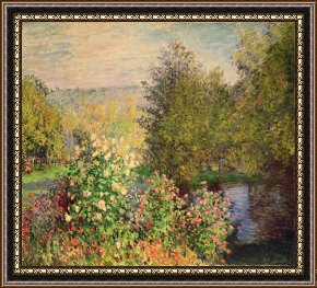 Around The Corner Framed Prints - A Corner of the Garden at Montgeron by Claude Monet