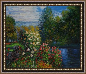 Around The Corner Framed Prints - Corner Of The Garden At Montgeron by Claude Monet