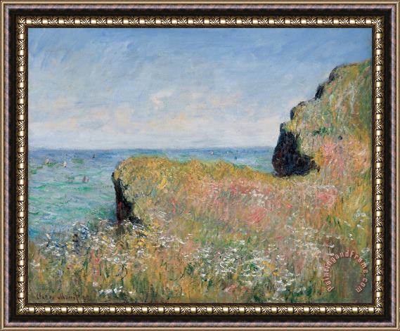 Claude Monet Edge of the Cliff Pourville Framed Painting