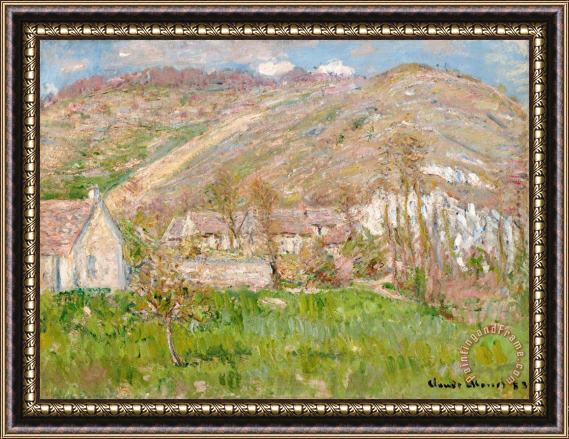 Claude Monet Hamlet on the Cliffs near Giverny Framed Painting