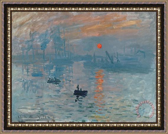 Claude Monet Impression Sunrise Framed Painting