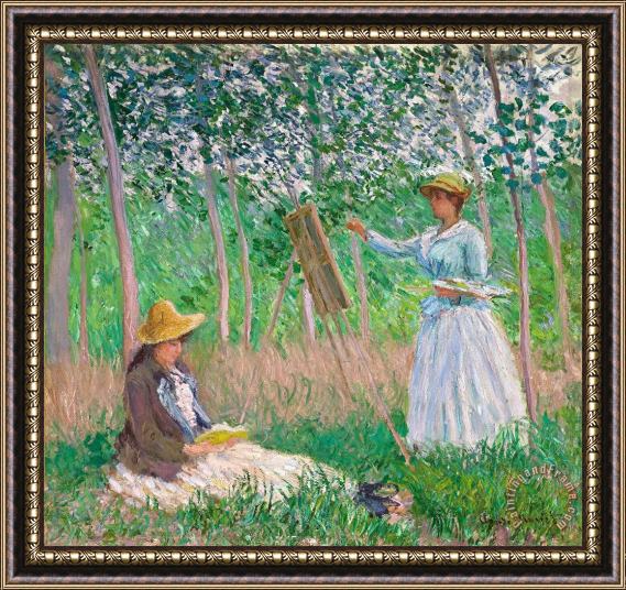 Claude Monet In The Woods At Giverny Framed Print