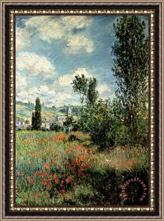 Claude Monet Path through the Poppies Framed Painting