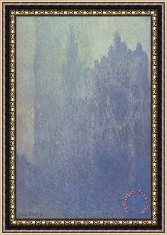 Claude Monet Rouen Cathedral Foggy Weather Framed Painting