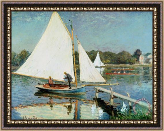 Claude Monet Sailing at Argenteuil Framed Painting