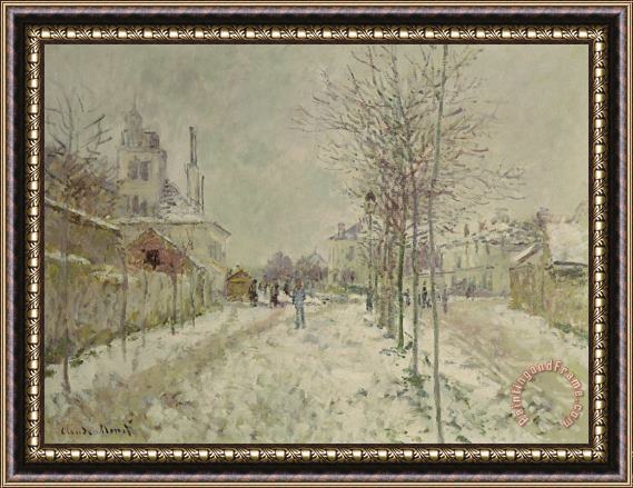 Claude Monet Snow Effect Framed Print