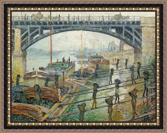 Claude Monet The Coal Workers Framed Painting
