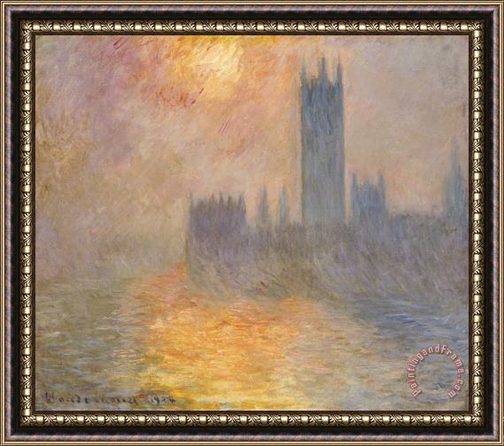 Claude Monet The Houses of Parliament at Sunset Framed Painting