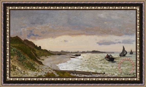 Claude Monet The Seashore At Sainte Adresse Framed Print