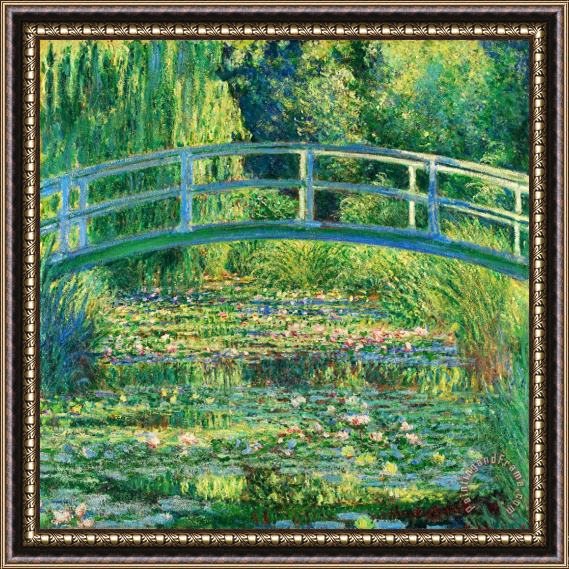 Claude Monet The Waterlily Pond With The Japanese Bridge Framed Painting