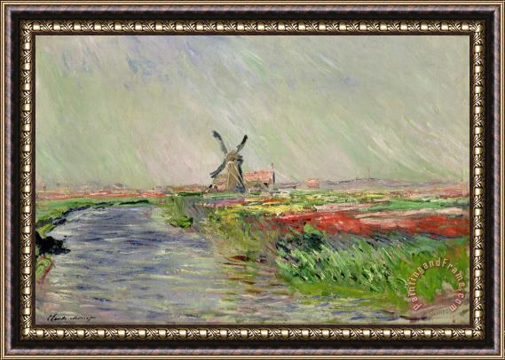 Claude Monet Tulip Field in Holland Framed Painting