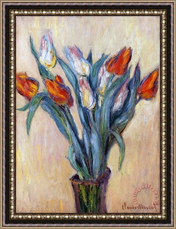 Claude Monet Tulips Framed Painting
