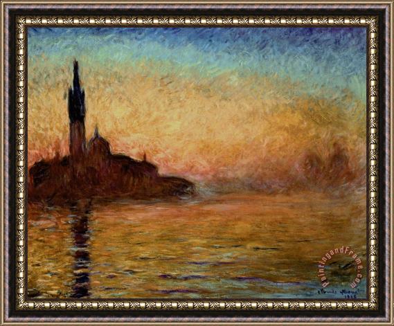 Claude Monet View of San Giorgio Maggiore Venice by Twilight Framed Painting
