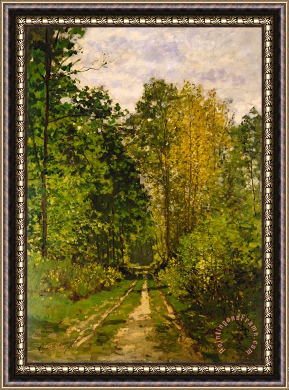 Claude Monet Wooded Path Framed Painting