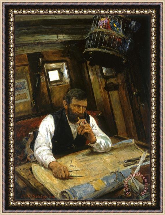 Clifford Warren Ashley The Navigator, 1909 Framed Painting