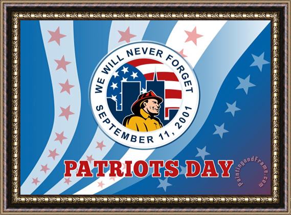Collection 10 American Patriot Day Remember 911 Poster Greeting Card Framed Painting