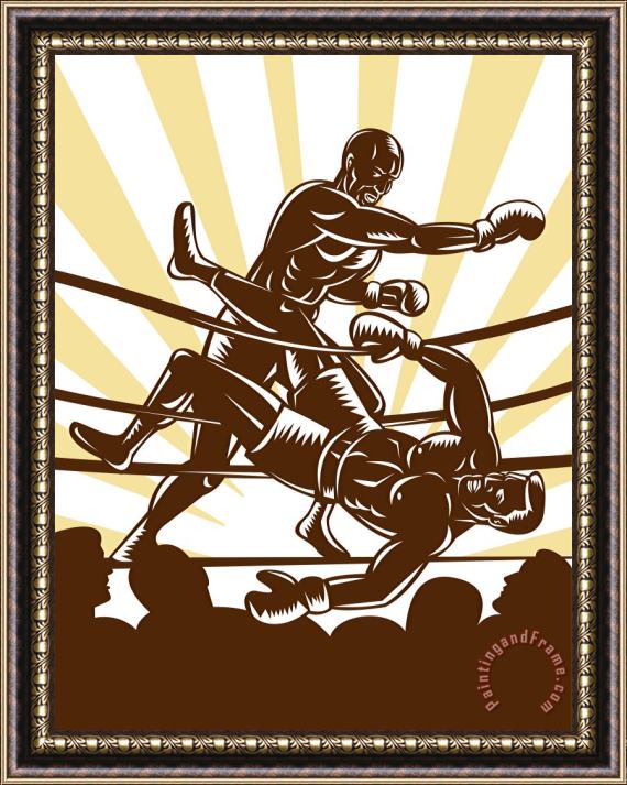 Collection 10 Boxer knocking out Framed Painting