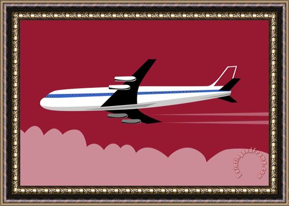 Collection 10 Jumbo Jet Plane retro Framed Painting