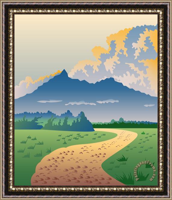 Collection 10 Road Leading to Mountains Framed Print