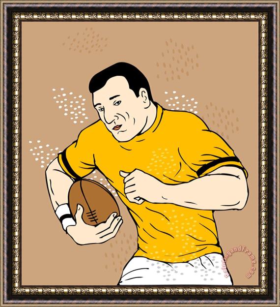 Collection 10 Rugby Player Runningwith The Ball Framed Painting