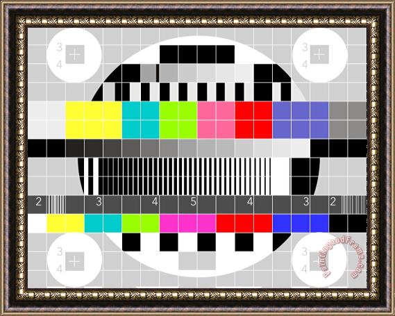 Collection 10 TV multicolor signal test pattern Framed Print
