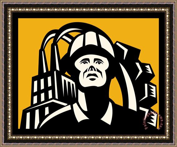 Collection 10 Worker Factory Building Framed Painting