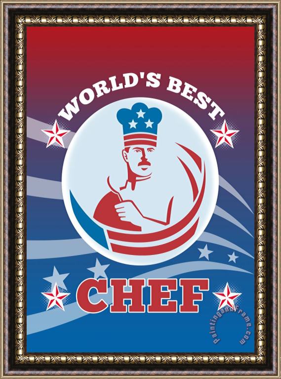 Collection 10 World's Best American Chef Greeting Card Poster Framed Print