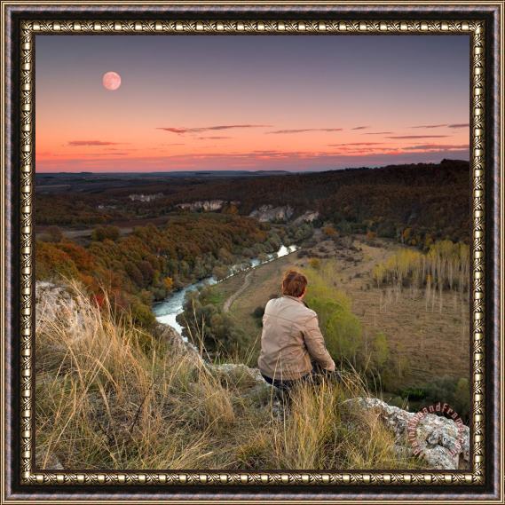 Collection 12 River and Moon Framed Print