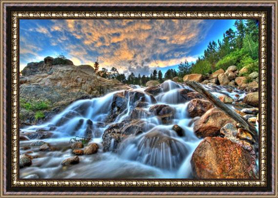 Collection 14 Sky Blue Falls Framed Painting