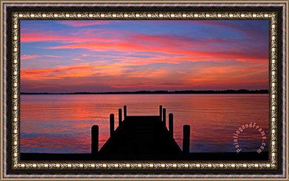Collection 14 Sunset Dock Framed Print