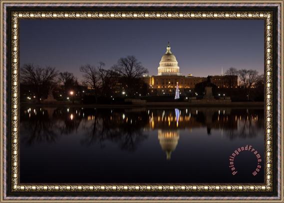 Collection 3 Washington DC US Capitol Christmas Framed Painting