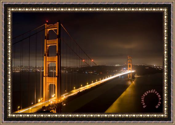 Collection 6 Golden Gate at night Framed Painting