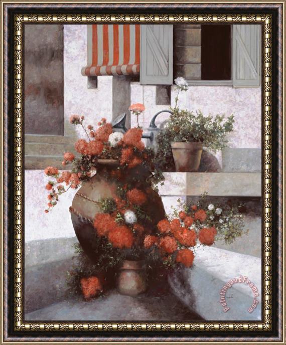 Collection 7 Fiori Rossi E Muri Bianchi Framed Painting