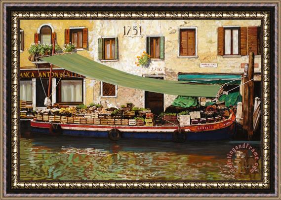 Collection 7 il mercato galleggiante a Venezia Framed Painting