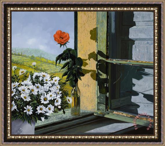 Collection 7 La Rosa Alla Finestra Framed Painting