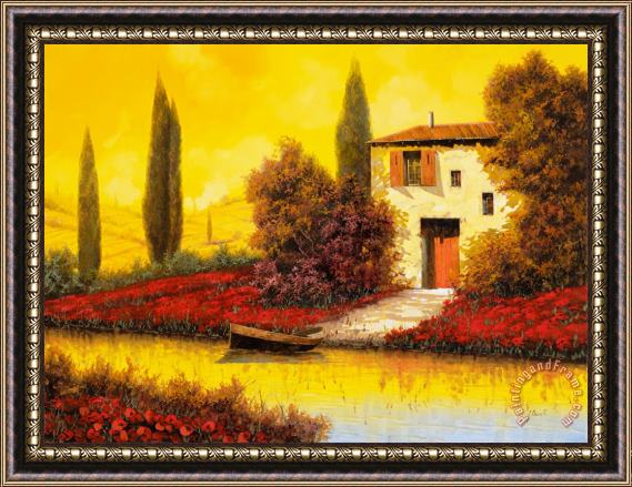 Collection 7 Lungo Il Fiume Tra I Papaveri Framed Painting