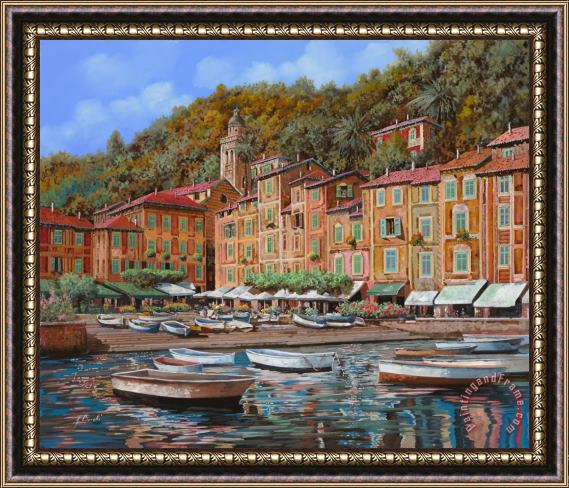 Collection 7 Portofino-La Piazzetta e le barche Framed Print
