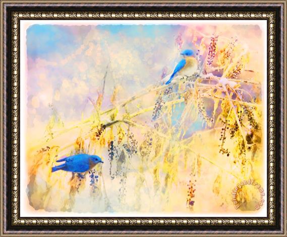 Collection 8 Bluebirds return Framed Painting